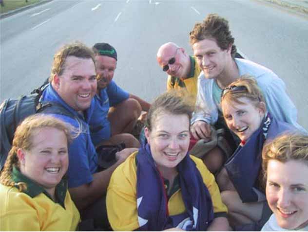 Hitching a lift home after a day's play